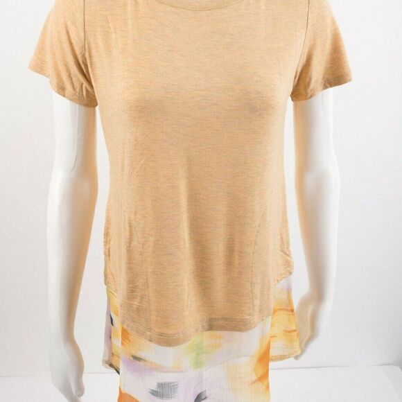 LOGO Lori Goldstein Heather Knit Tunic Top Chiffon - Picture 1 of 6